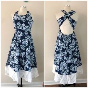 Tyler Boe ruffled maxi style midi dress blue small